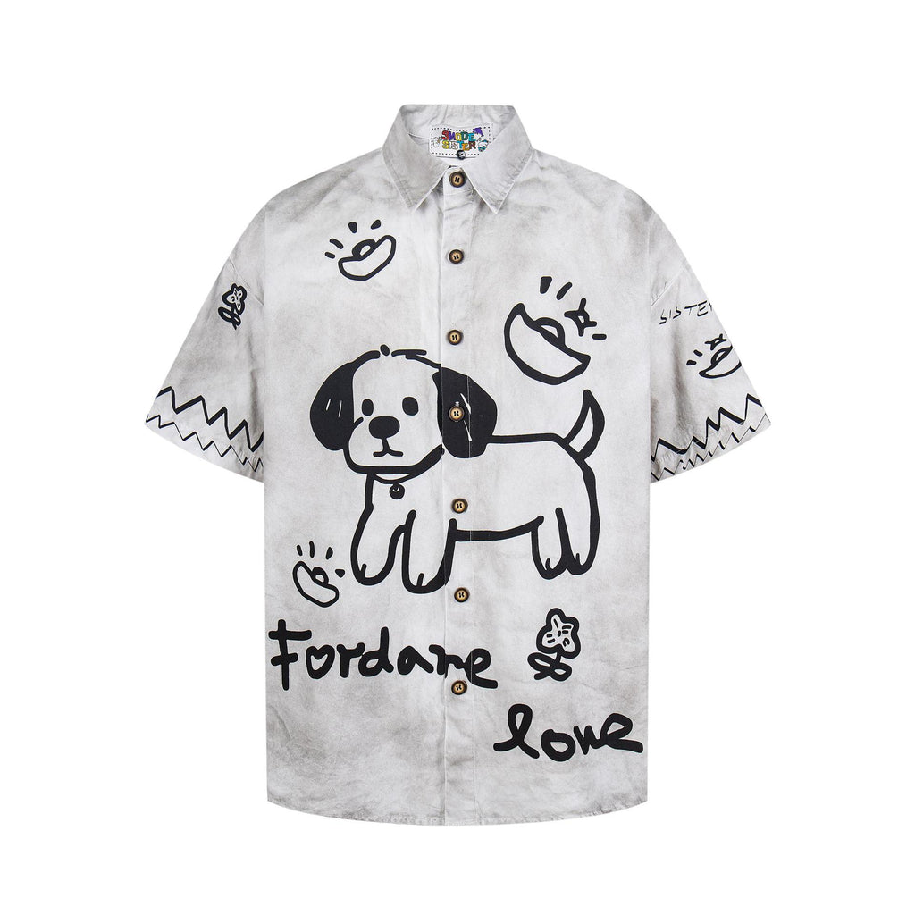 Chiot graffiti sale fabriquant une vieille chemise