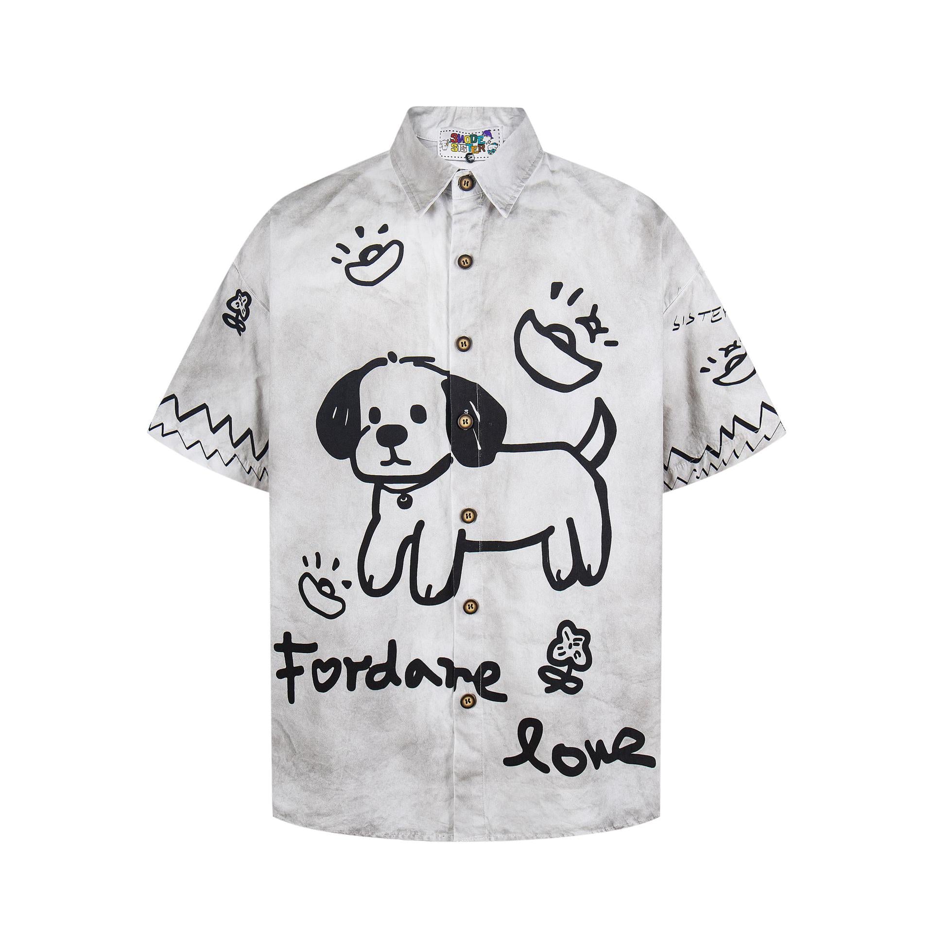 Chiot graffiti sale fabriquant une vieille chemise