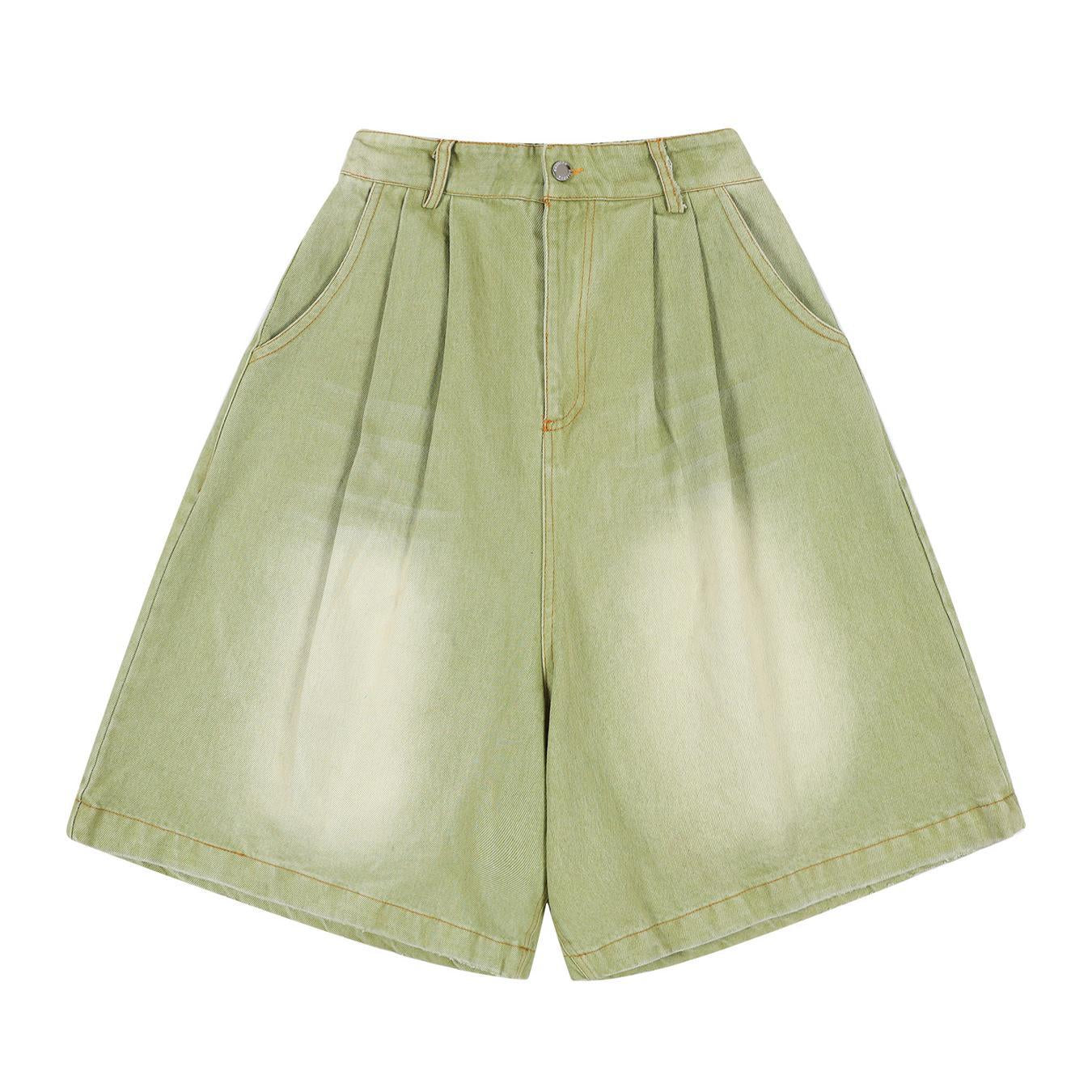 Wide leg short jeans