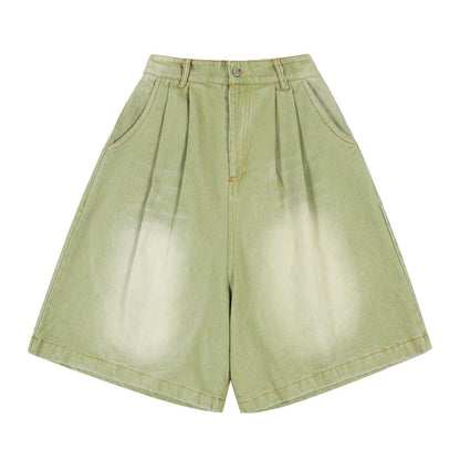 Wide leg short jeans
