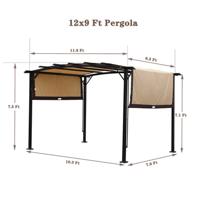 12 x 9 Ft Outdoor Pergola Patio Gazebo by eprolo