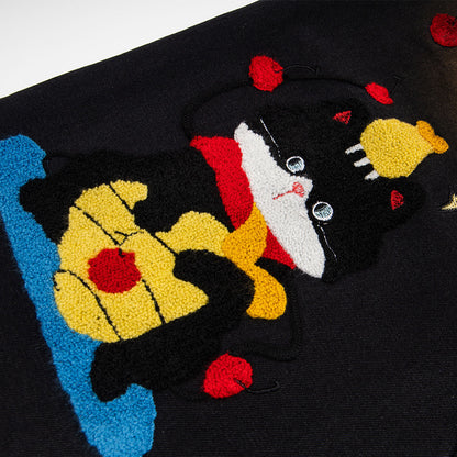 Cartoon embroidery workwear denim shorts
