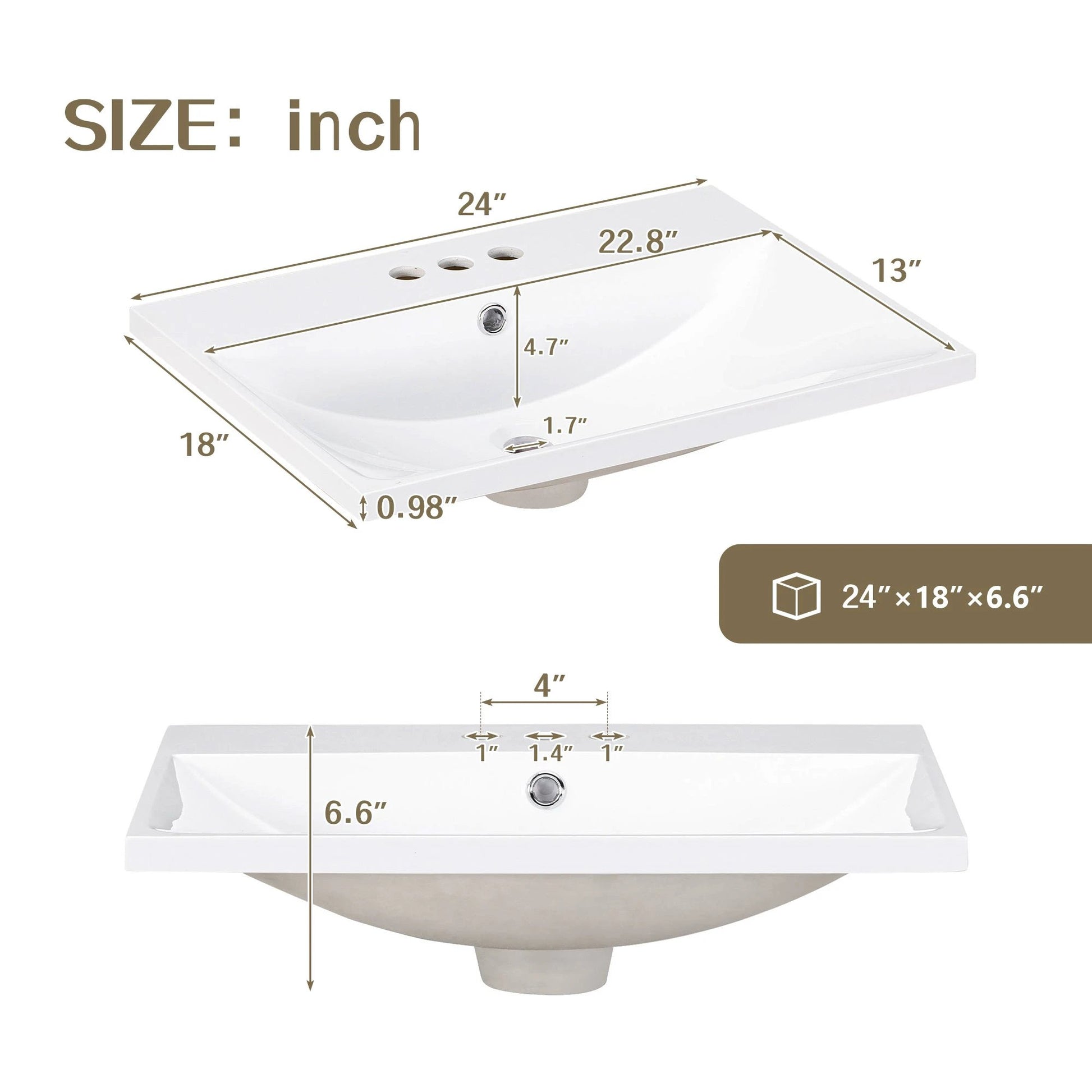 24" Bathroom Vanity with Sink by eprolo