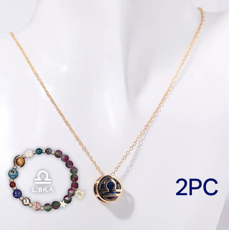 Parure de collier et bracelet en perles de pierre naturelle