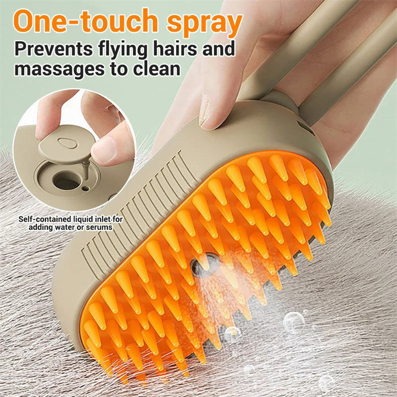 Cepillo de vapor para gatos Cepillo de vapor para perros 3 en 1 Cepillos eléctricos en spray para pelo de gato para masaje Peine de aseo para mascotas Peines de eliminación de pelo Productos para mascotas