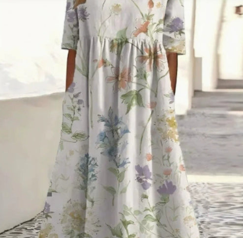 Nouvelle robe élégante décontractée à rayures et col en V
