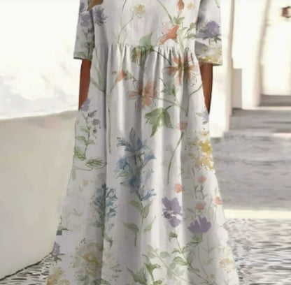 Nouvelle robe élégante décontractée à rayures et col en V