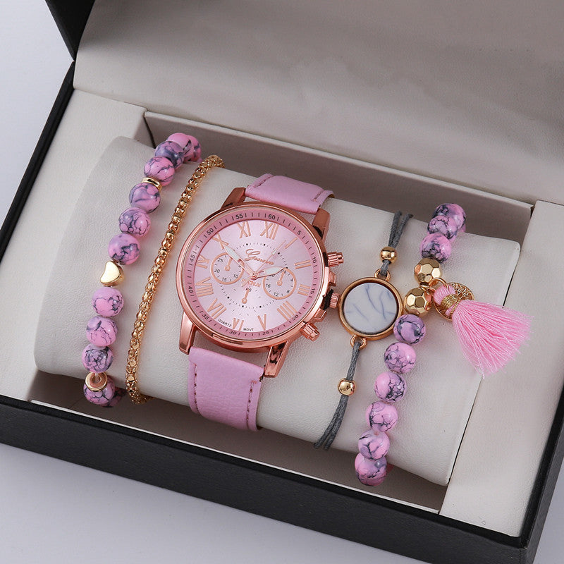 Ensemble de bijoux montre-bracelet à gradation pour femmes