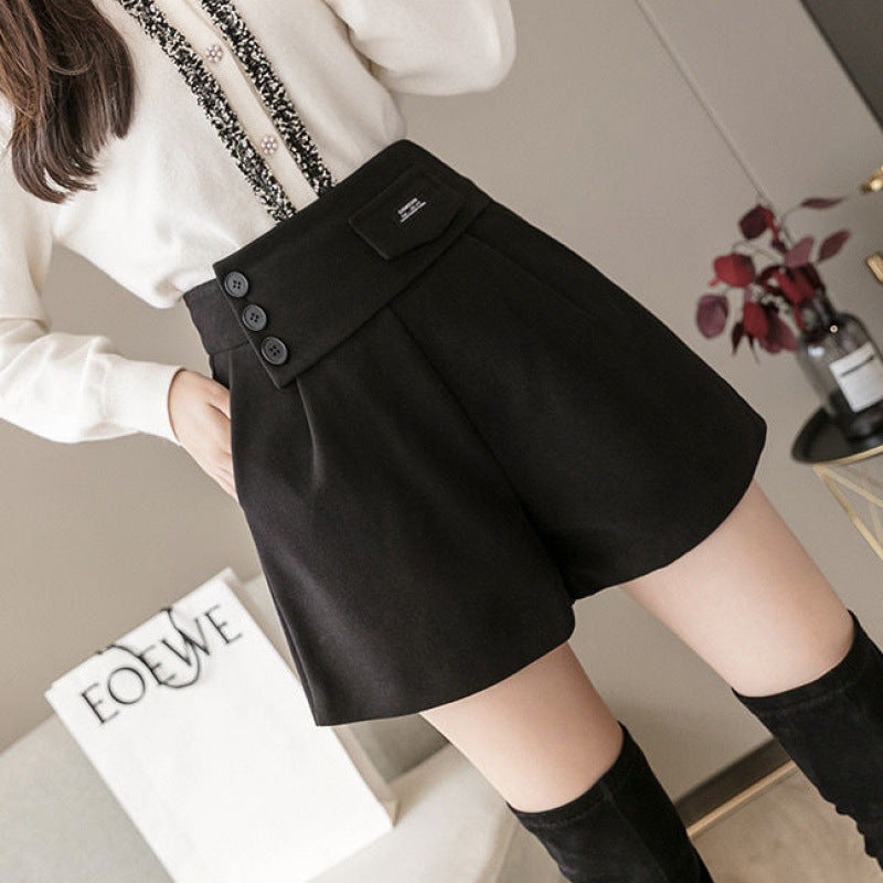 Shorts en laine épais décontractés pour femmes