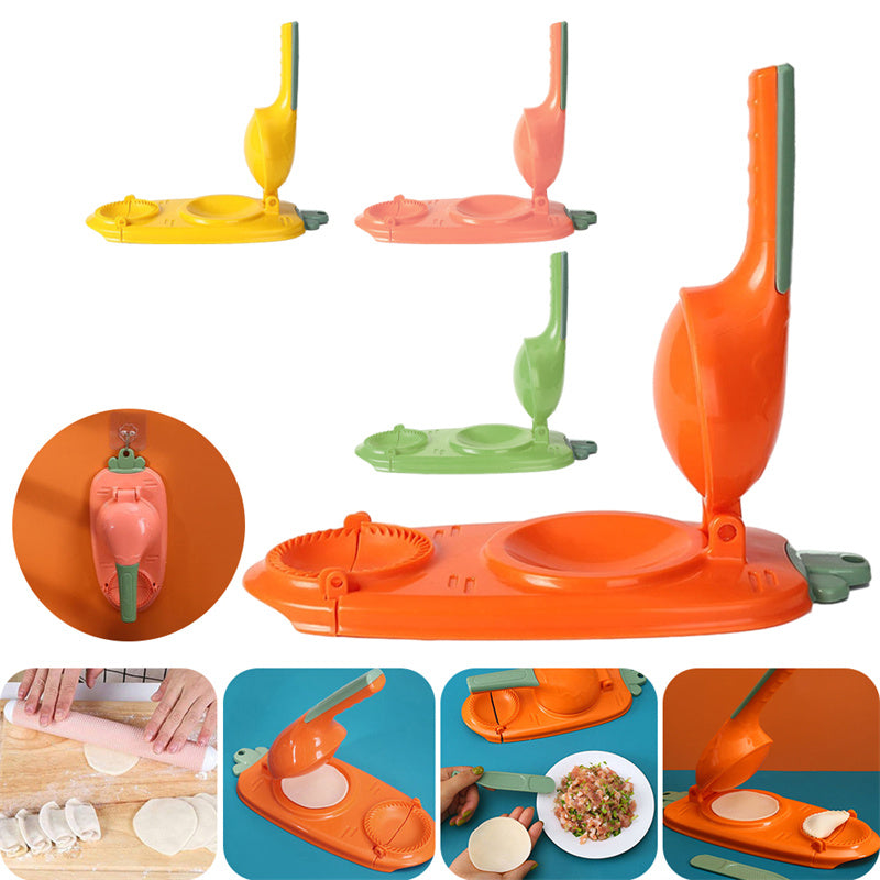 Nueva herramienta 2 en 1 para hacer dumplings de cocina, utensilio manual para hornear repostería