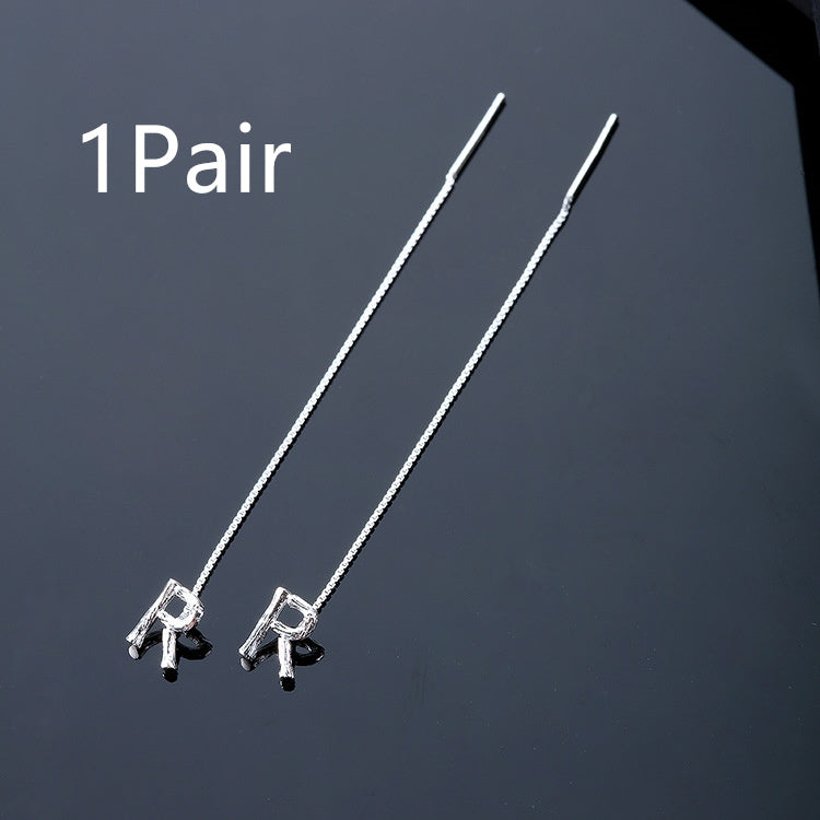 Joyas de moda de plata de ley 925 con 26 letras, pendientes colgantes para mujer, estilo clásico inglés minimalista, pendientes de estudiante, fiesta, regalo de joyería para amigos