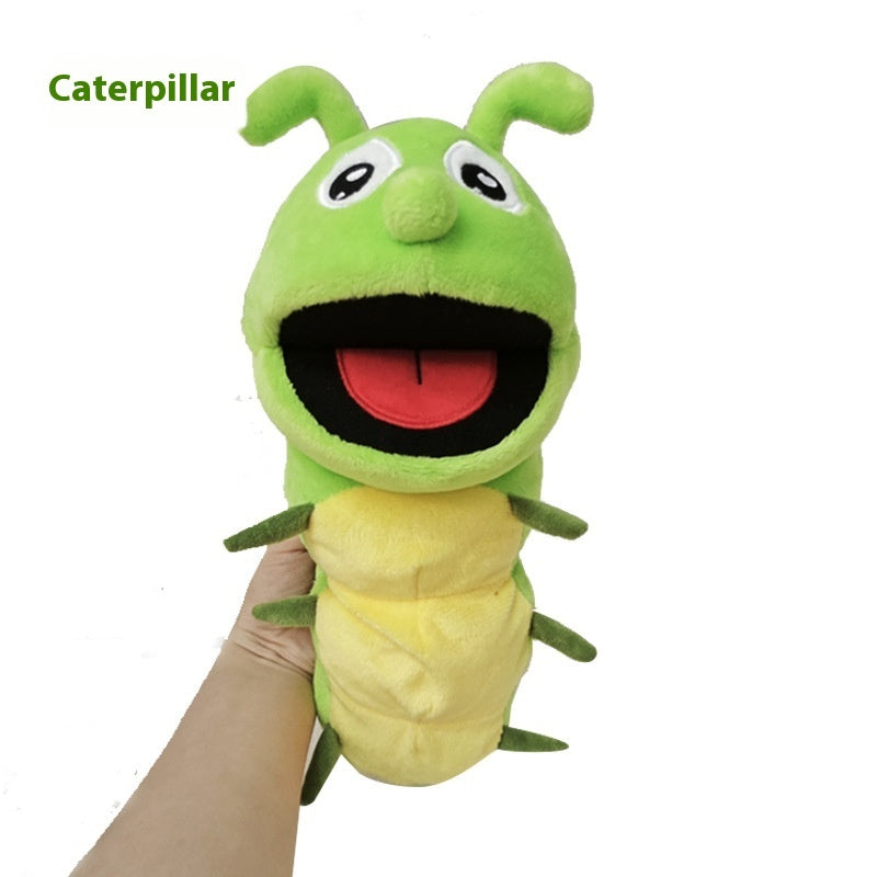 Marionnette à Main Insecte Ventre Ouvert en Peluche Jouet Maternelle Dessin Animé Animal Marionnette à Main Jouet Bouche Mobile
