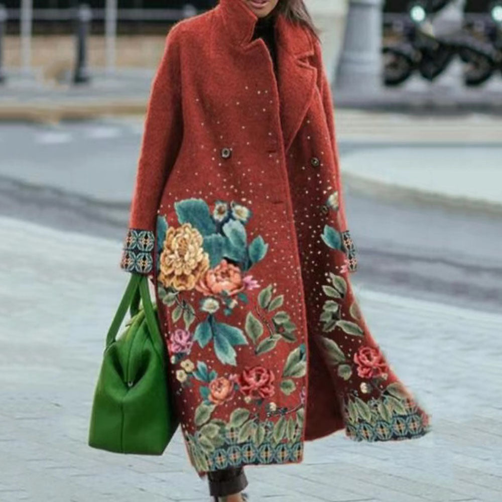 Manteau à carreaux à manches longues pour femmes, assorti de couleurs