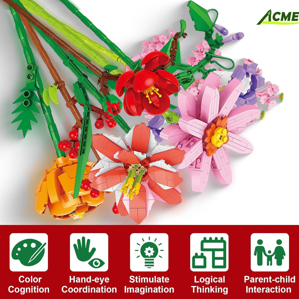 Petits blocs de construction en forme de bouquet pour Noël - Boîte mystère