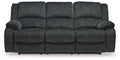 Signature Design by Ashley Draycoll Slate Gray Reclining Sofa Fabric-0