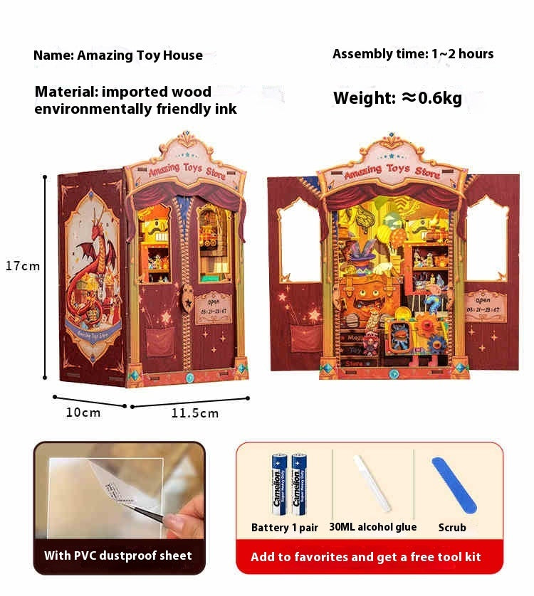 Miniature maison de bricolage faite à la main en bois, modèle à assembler