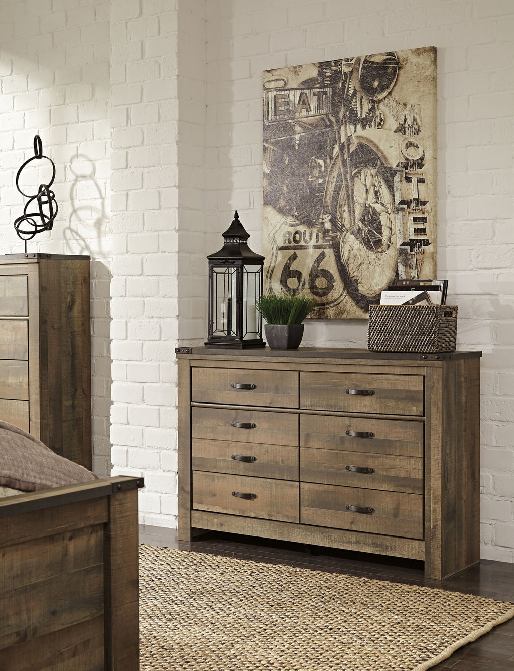 Trinell - Six Drawer Dresser - 61.34" x 15.98" x 42.99" - Brown Dark-1
