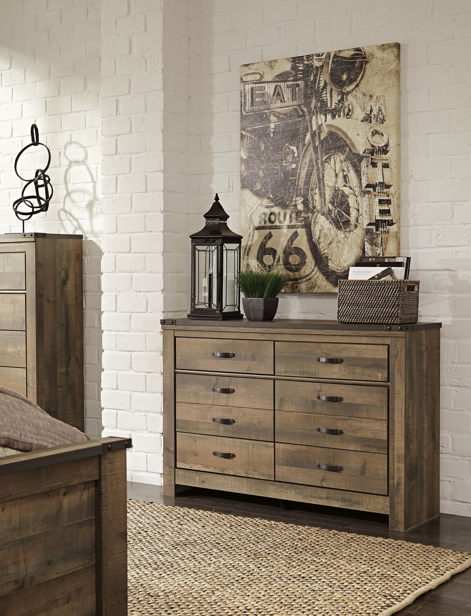 Trinell - Six Drawer Dresser - 61.34" x 15.98" x 42.99" - Brown Dark-1