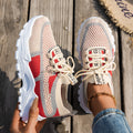 Zapatillas de malla Flyknit para mujer, transpirables, con cordones, para caminar, correr, informales