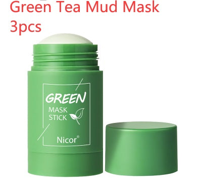 Mascarilla de Té Verde Limpiadora en Barra de Arcilla Control de Grasa Anti-Acné Blanqueadora con Algas Marinas Cuidado de la Piel