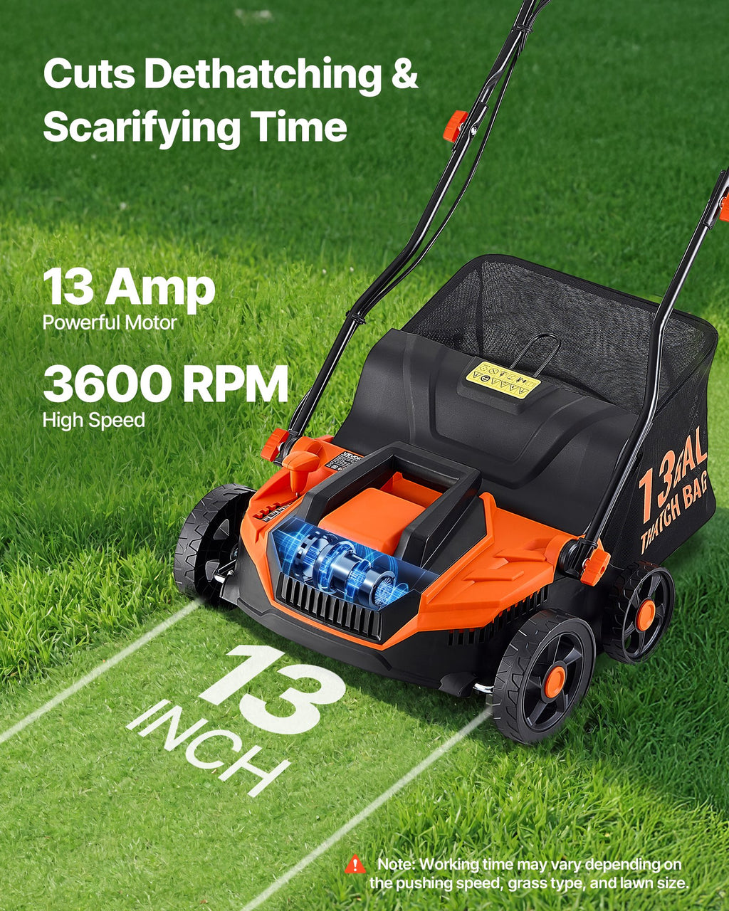 Scarifier Lawn Dethatcher 13-Inch 13 Amp