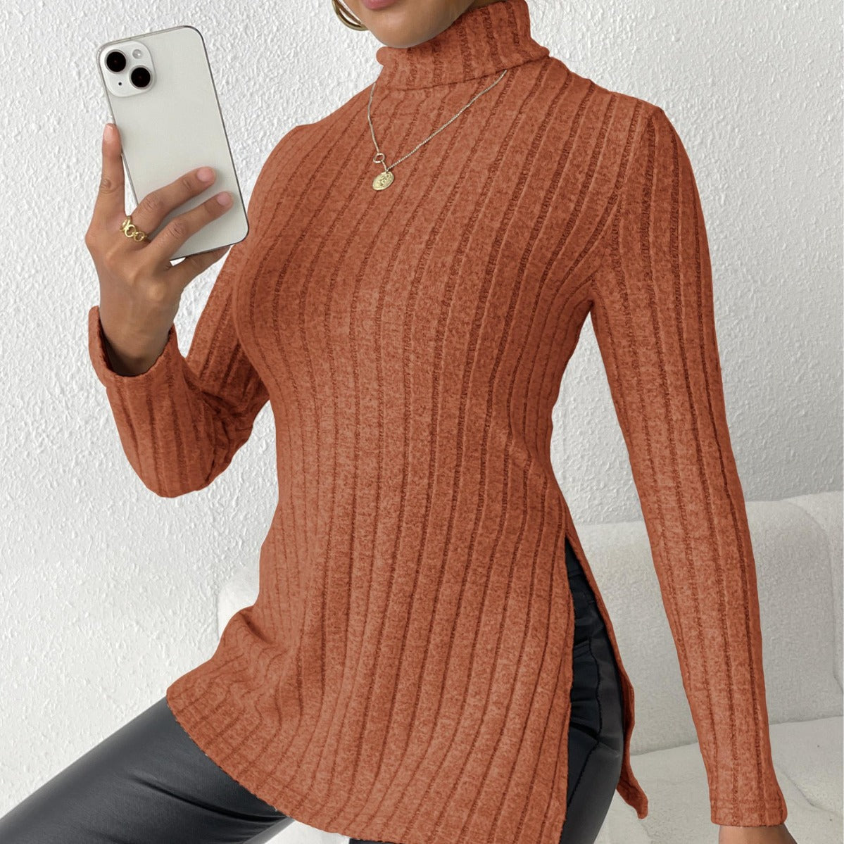 Pull à col roulé pour femme