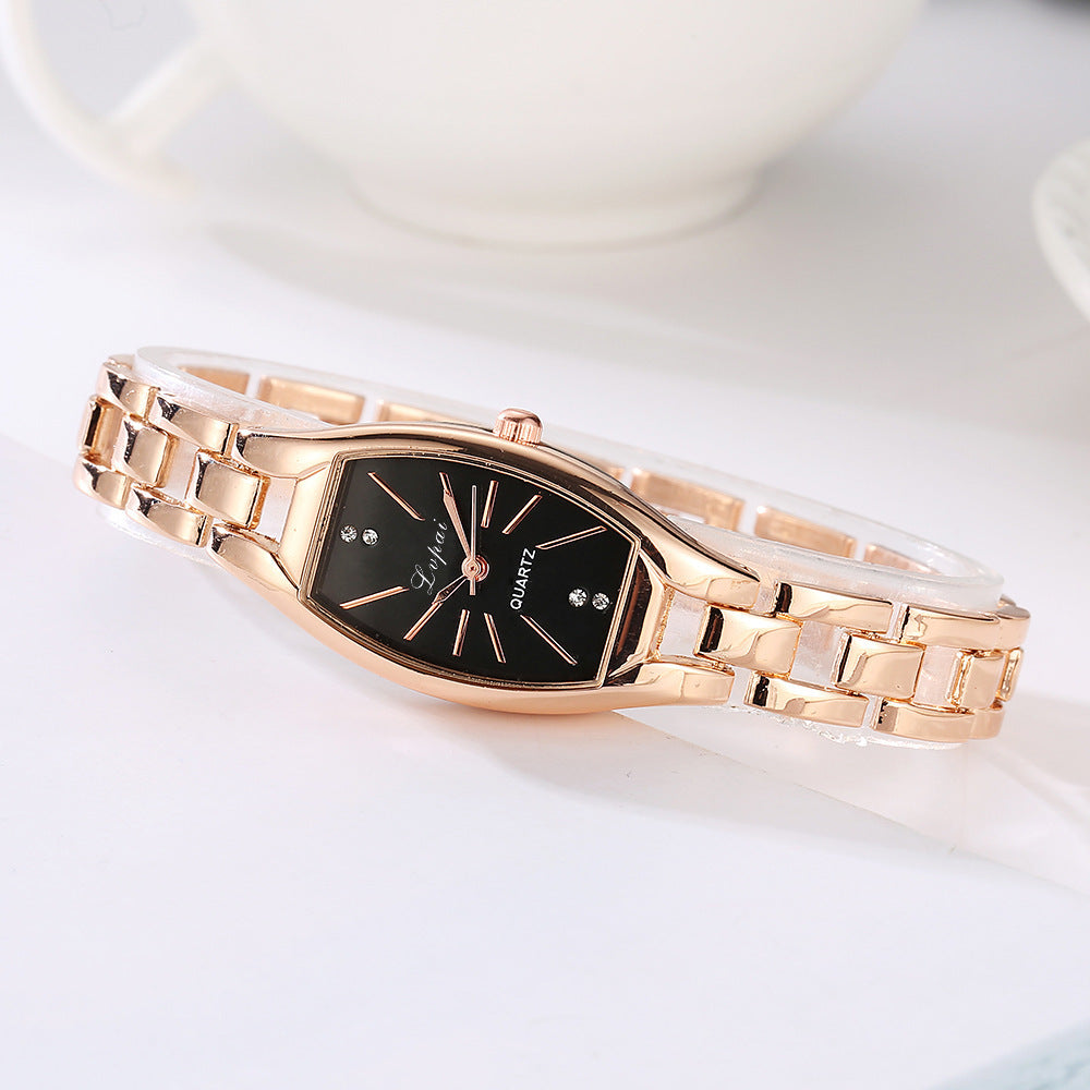 Reloj de cuarzo sencillo y personalizado para mujer con diamante