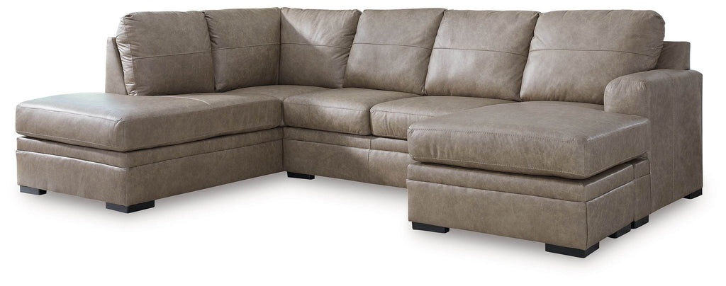 Amuleto 2-Piece Leather Match Sectional with Laf Corner Chaise Desert-0