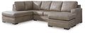 Amuleto 2-Piece Leather Match Sectional with Laf Corner Chaise Desert-0