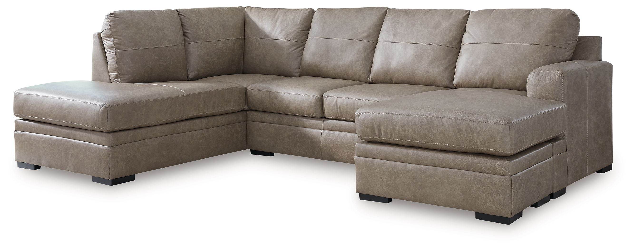 Amuleto 2-Piece Leather Match Sectional with Laf Corner Chaise Desert-0