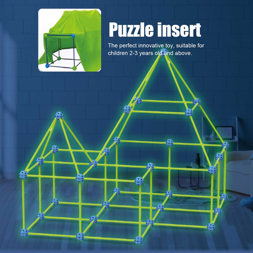 Kit de construction de cabanes Blocs de construction Tentes pour enfants Constructeur de forteresses Châteaux Tunnels Maison de jeu 3D à construire soi-même pour enfants Cadeau