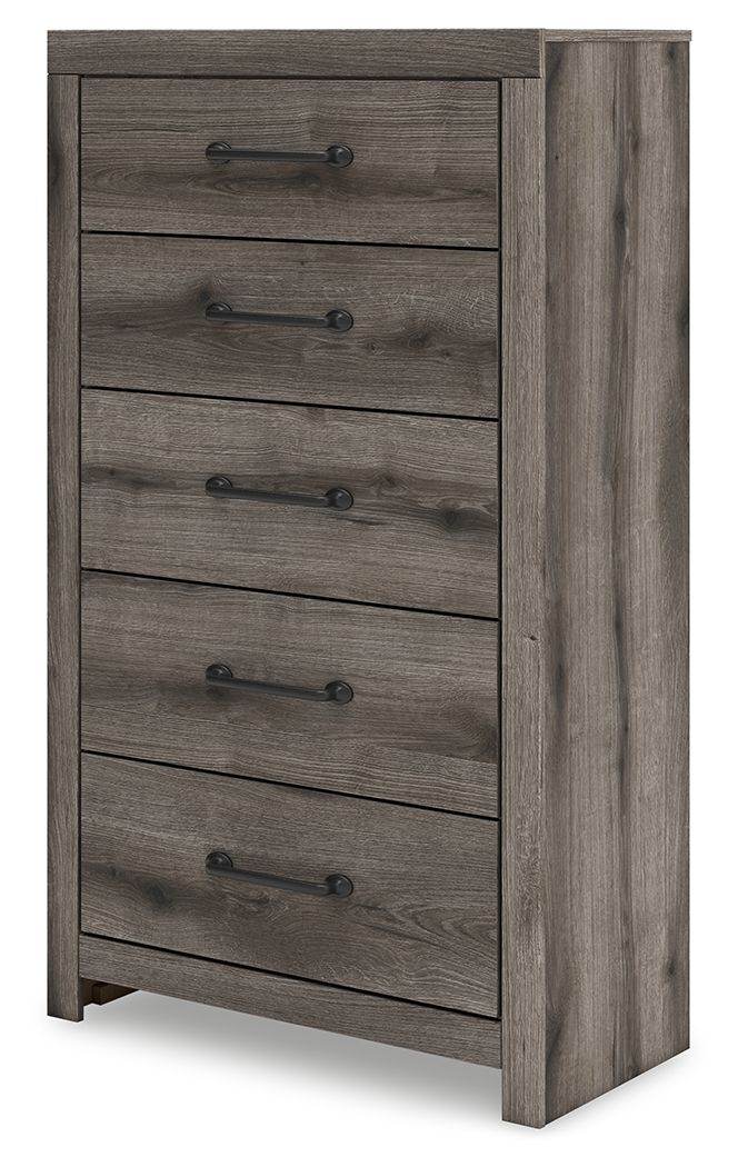 Graystorm Brown Gray Five Drawer Chest Furniture Storage Bedroom Wardrobe-1