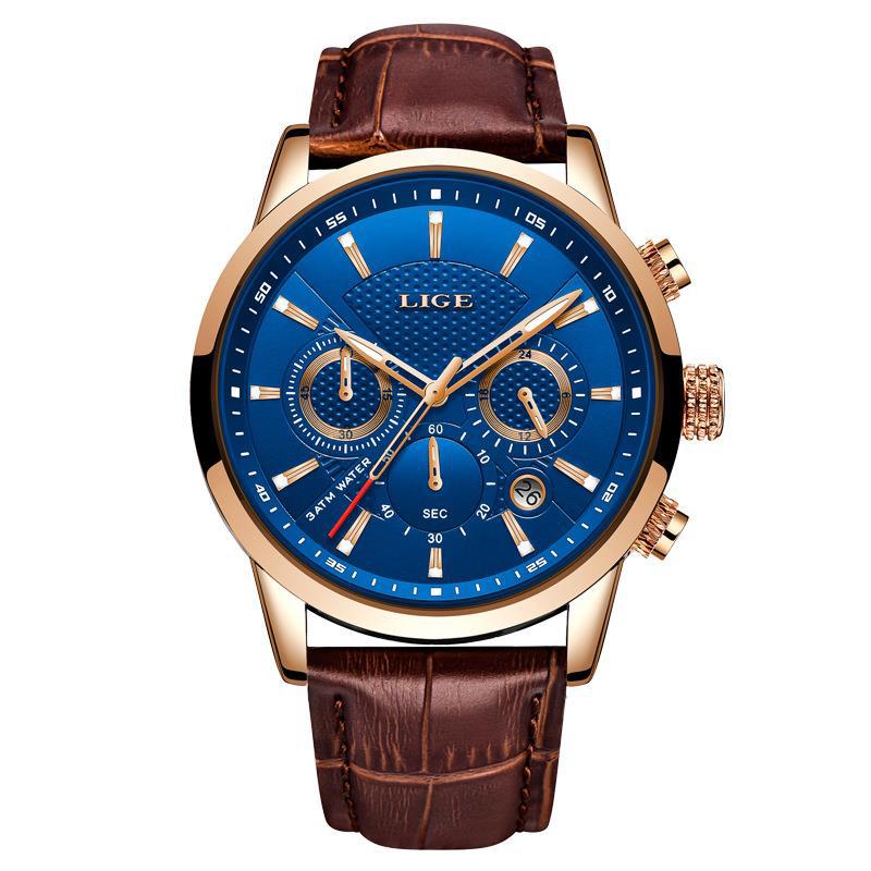 Reloj de cuarzo deportivo para hombre con correa de acero impermeable