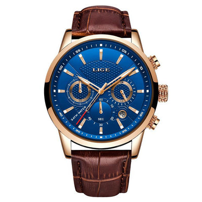 Reloj de cuarzo deportivo para hombre con correa de acero impermeable