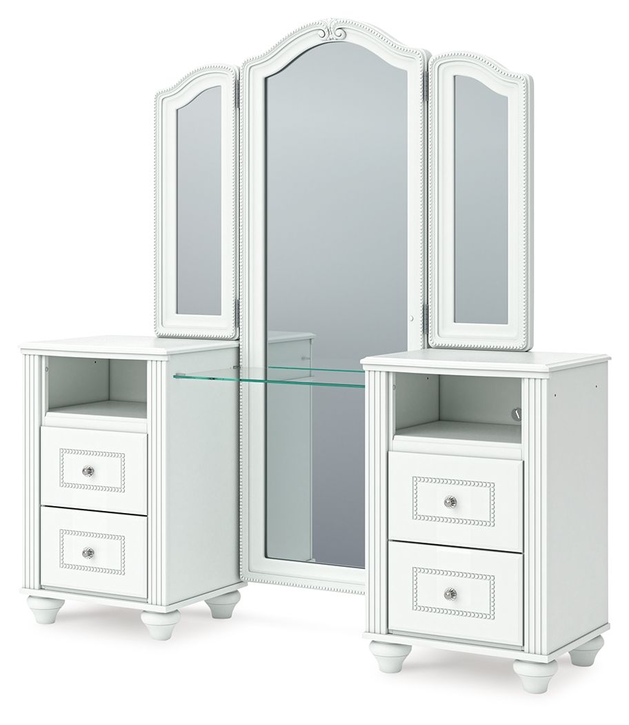 Kozlani - Vanity With Mirror - White-1