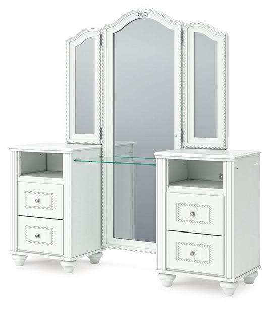 Kozlani - Vanity With Mirror - White-1