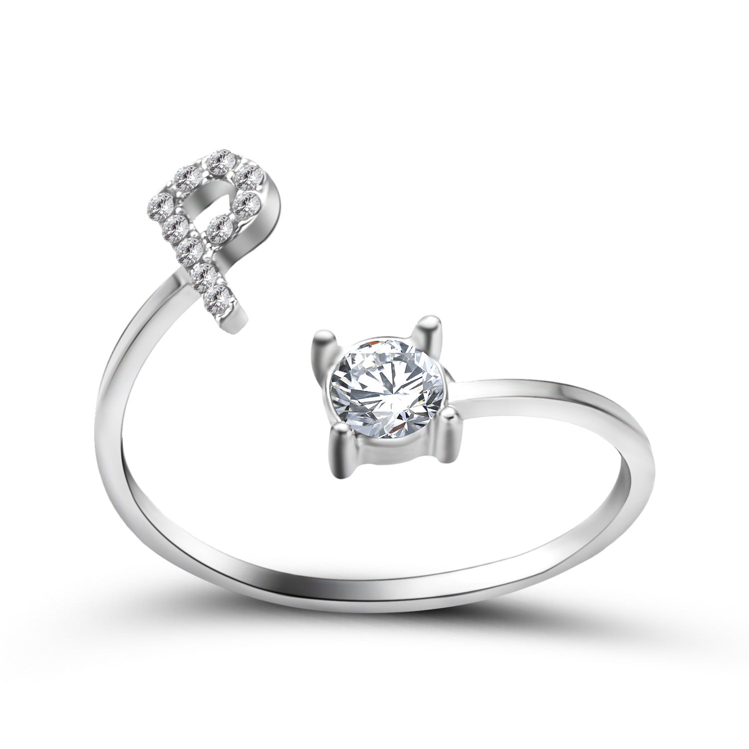 Anillo ajustable de nuevo diseño con 26 letras iniciales, joyería de moda para mujer, joyería simple y elegante