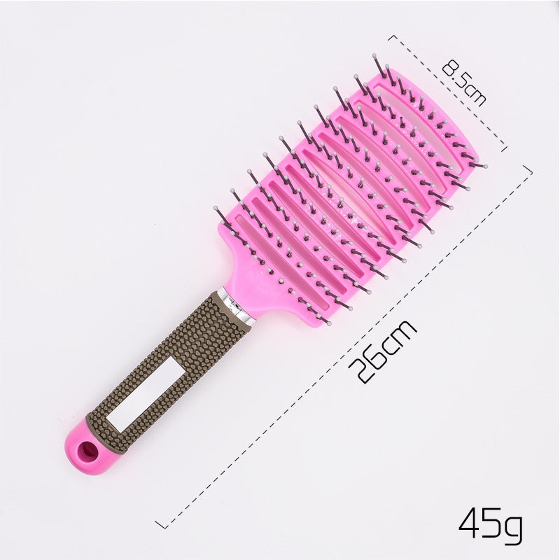 Cepillo para el cabello antinudos Brushy, desenredante para mujer, cerdas de nailon, masajeador de cuero cabelludo, peine para el cabello