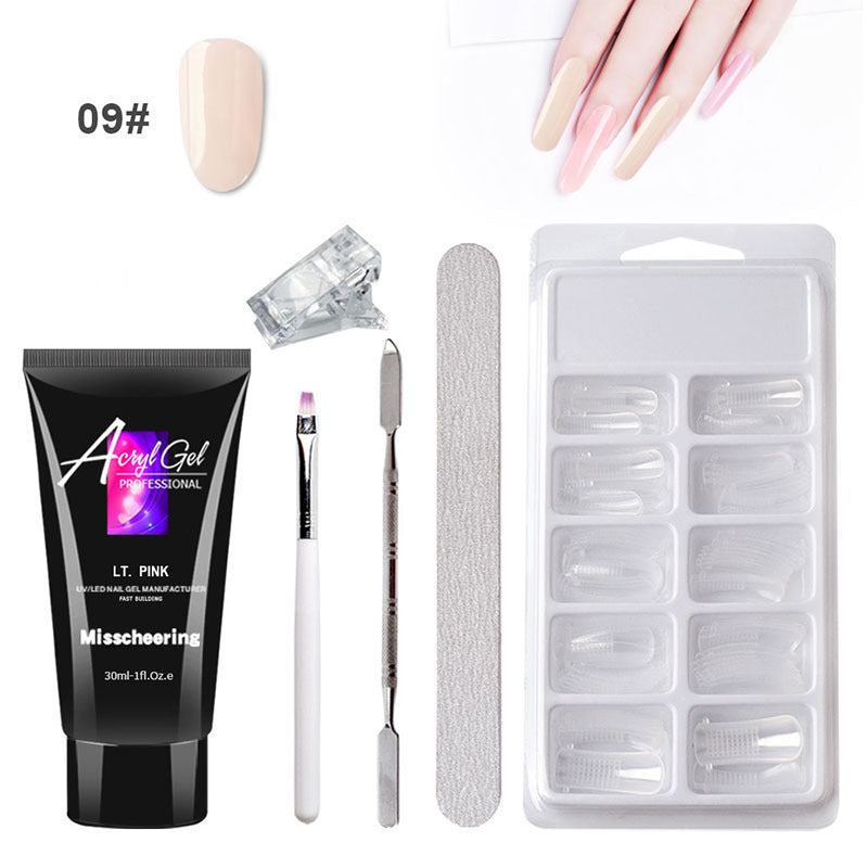 Gel de extensión de uñas sin dolor sin soporte de papel, modelo rápido, juego de gel de cristal sin dolor