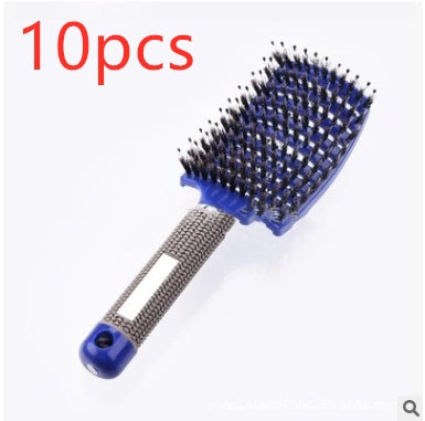 Cepillo para el cabello antinudos Brushy, desenredante para mujer, cerdas de nailon, masajeador de cuero cabelludo, peine para el cabello