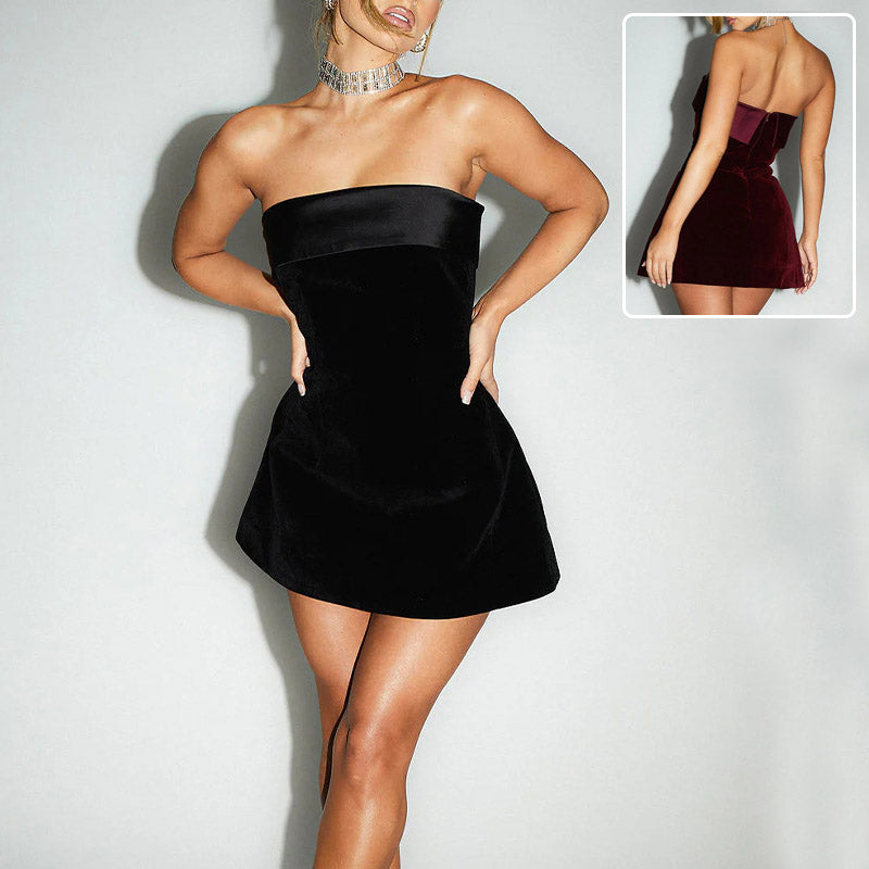 Vestido tubo entallado Ins, a la moda, con cremallera, línea A, vestidos cortos de fiesta para mujer