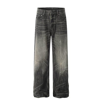 Washed denim jeans