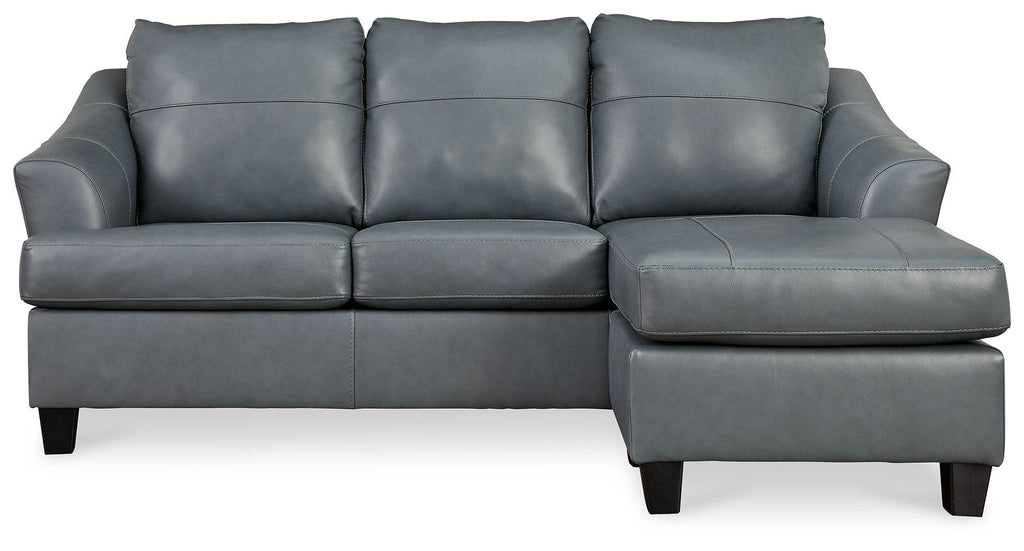Signature Design by Ashley Genoa Leather Match Sofa Chaise Steel-1