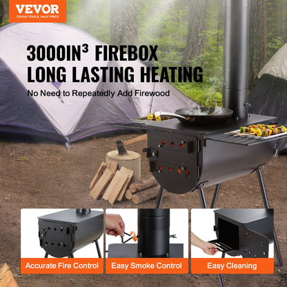 Wood Stove, 118 Inch, Alloy Steel Camping Tent Stove