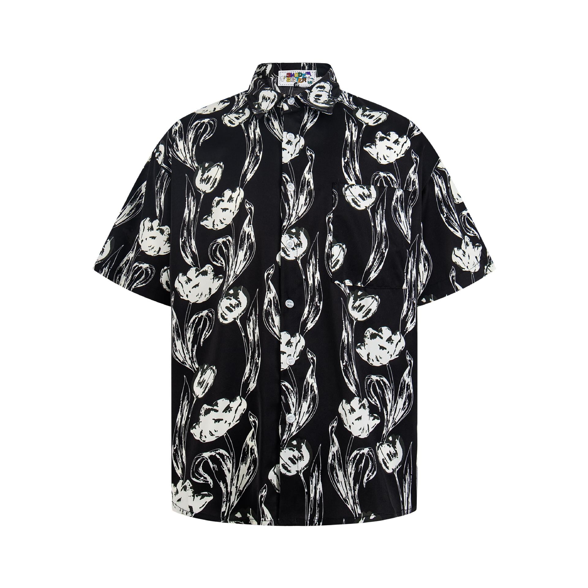 Floral printed short sleeved shirt