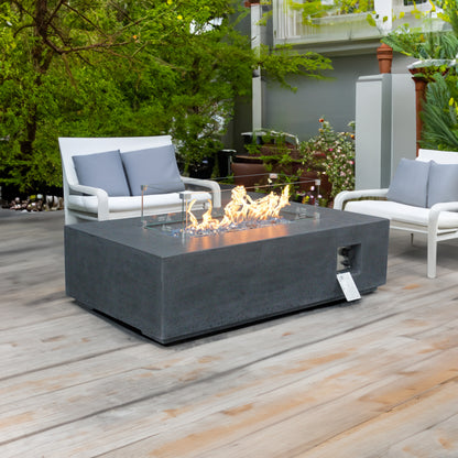 52 Inch Outdoor Concrete Propane gas rectangle Fire Pit table