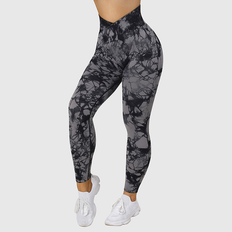 Leggings sin costuras de tie-dye para mujer, pantalones de yoga, push up, deporte, fitness, correr, leggings de gimnasio