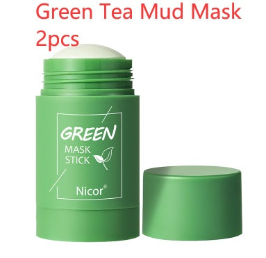 Mascarilla de Té Verde Limpiadora en Barra de Arcilla Control de Grasa Anti-Acné Blanqueadora con Algas Marinas Cuidado de la Piel