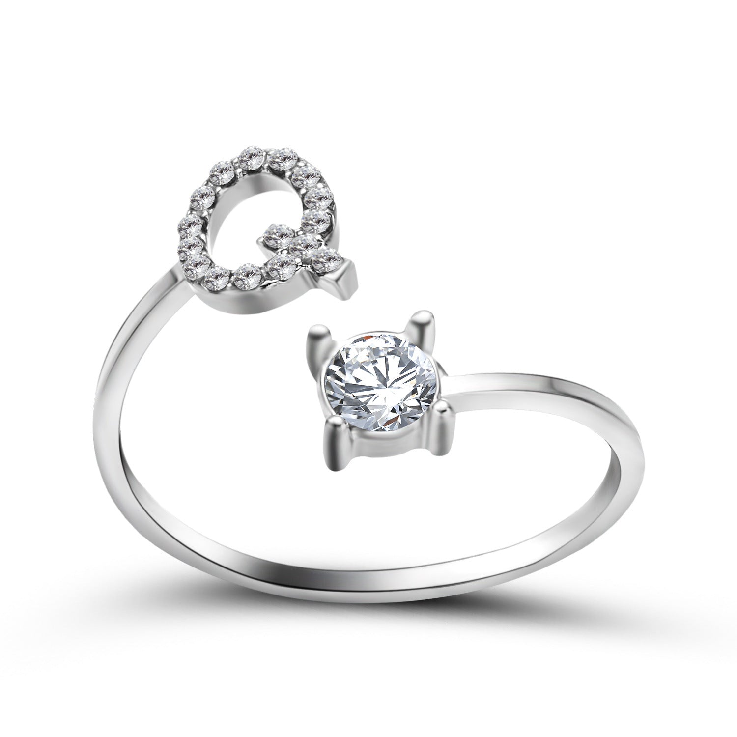 Anillo ajustable de nuevo diseño con 26 letras iniciales, joyería de moda para mujer, joyería simple y elegante