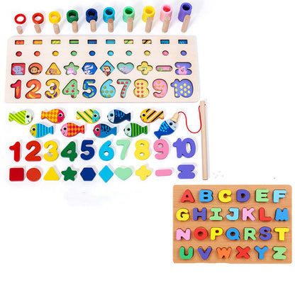 Jeu de puzzle 3D en bois pour enfants, alphabet et chiffres, jouet éducatif coloré avec lettres numériques géométriques